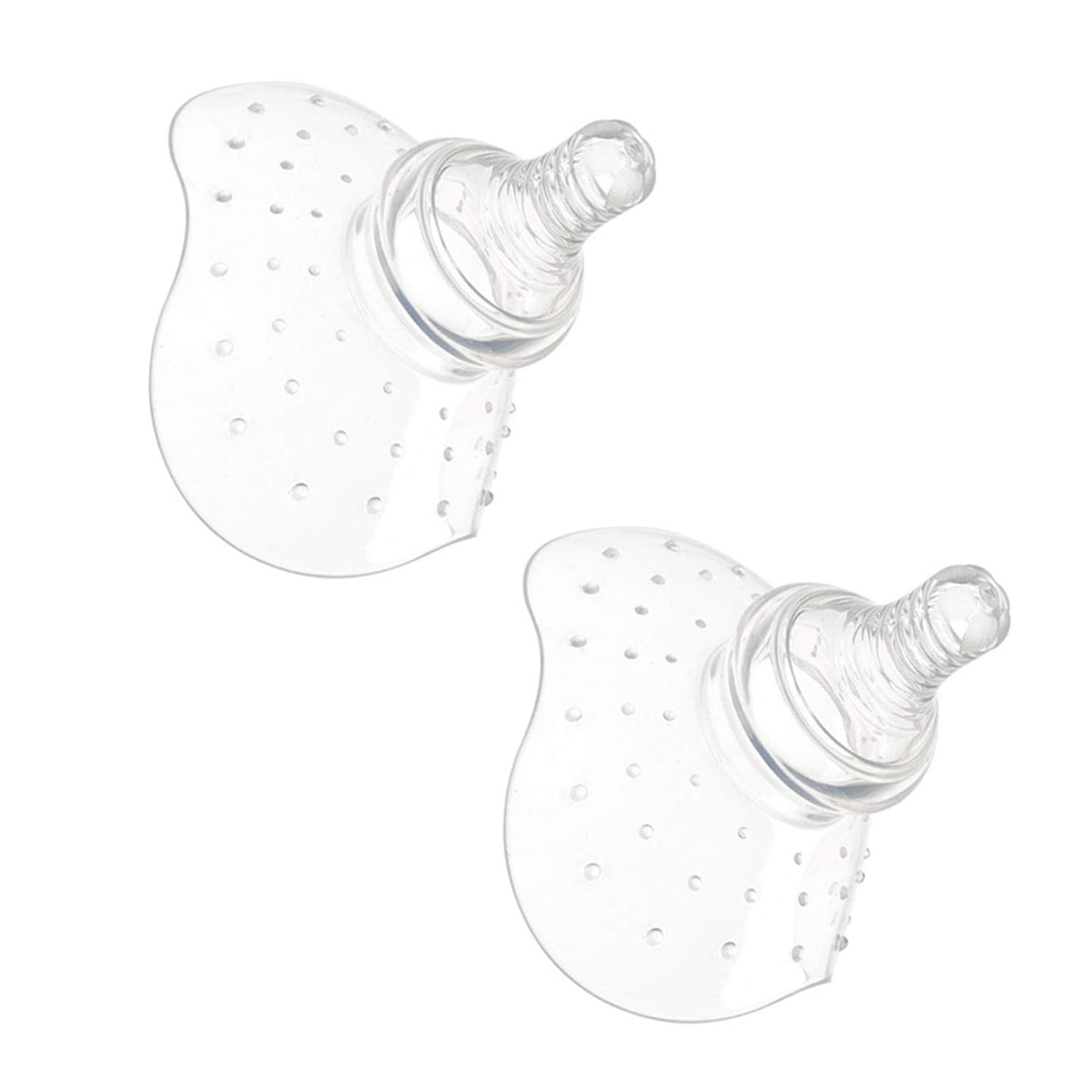 Amerteer Nipple Shield Premium Contact Nippleshield for Breastfeeding with Latch Difficulties or Flat or Inverted Nipples, Non-Toxic Massage Granules and Cross Outlet Nipple Shield(2 Pack)