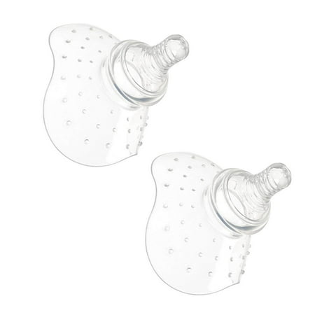 Amerteer Nipple Shield Premium Contact Nippleshield for Breastfeeding with Latch Difficulties or Flat or Inverted Nipples, Non-Toxic Massage Granules and Cross Outlet Nipple Shield(2 Pack)