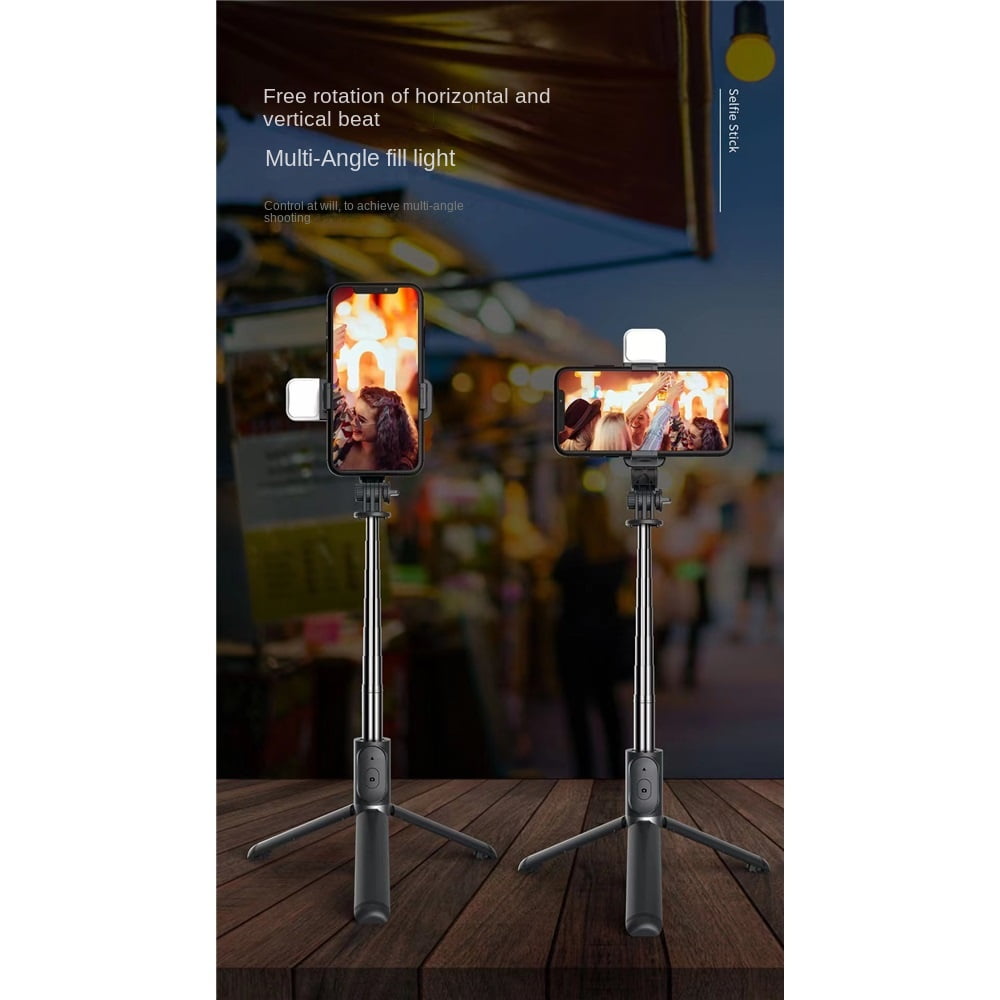Q02S Multi-function mobile phone live broadcast tripod | Anti-shake selfie stick | Portable fill light integrated bracket
