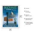 thumbnail image 2 of Rome by Clipper - St Peter’s Cathedral Colosseum Italy - Vintage Airline Travel Poster c.1951 - Fine Art Matte Paper Print (Unframed) 24x32in, 2 of 4