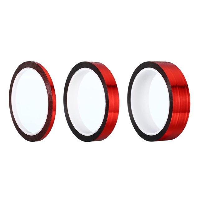 HUGFEGWE Metalized Tape, 3 Roll Self Adhesive Mirror Reflective Decorative Tape, Great for Craft Project, DIY Art, Home (Red, 0.2/0.6/1 Inch x 55 Yard) UA824-20422