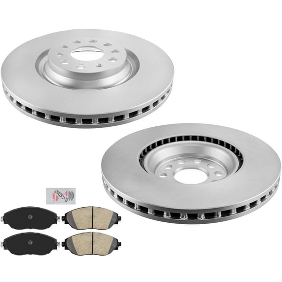 Front Coated Brake Rotors & Ceramic Brake Pads For Volkswagen Tiguan 2018-2021