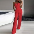 thumbnail image 2 of Idoravan Jumpsuits for Women Casual and Elegant Fashion Women Summer Casual Sexy Sleeveless Solid Color Wide Leg Pants Jumpsuits, 2 of 9