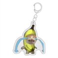 thumbnail image 1 of Llavero Colgante De Gato De Plátano Feliz Divertido De Resina Pequeña Cadena De Eslabones Bolsa De Estudiante Accesorios Cordón, 1 of 4