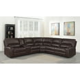 thumbnail image 3 of Coaster Brunson 3-piece Faux Leather Upholstered Motion Sectional Brown, 3 of 10
