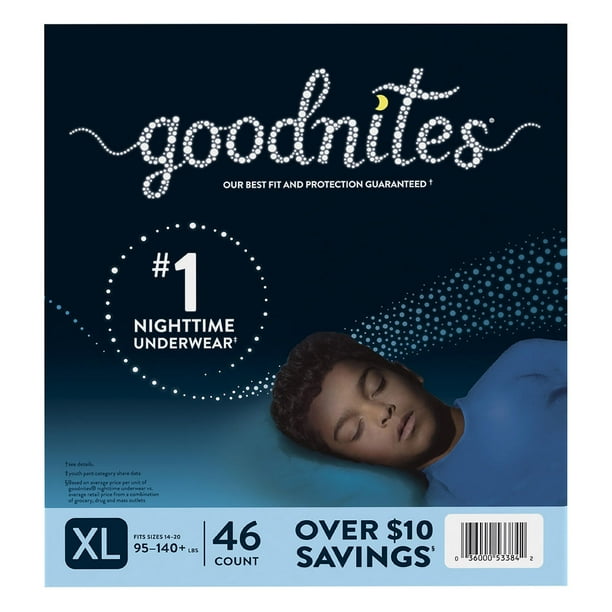 GoodNites Goodnites, Boys Nighttime Bedwetting Underwear, Diaper Size