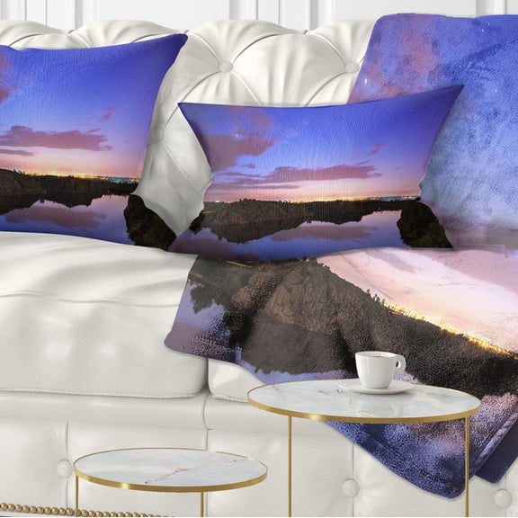 Designart Stars and Clouds Reflection - Landscape Photography Throw Pillow - 12x20