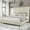 Cream, variant on Merluxy King Bed Frame with Sleigh and Button Tufted Headboard,Velvet Upholstered,Grey