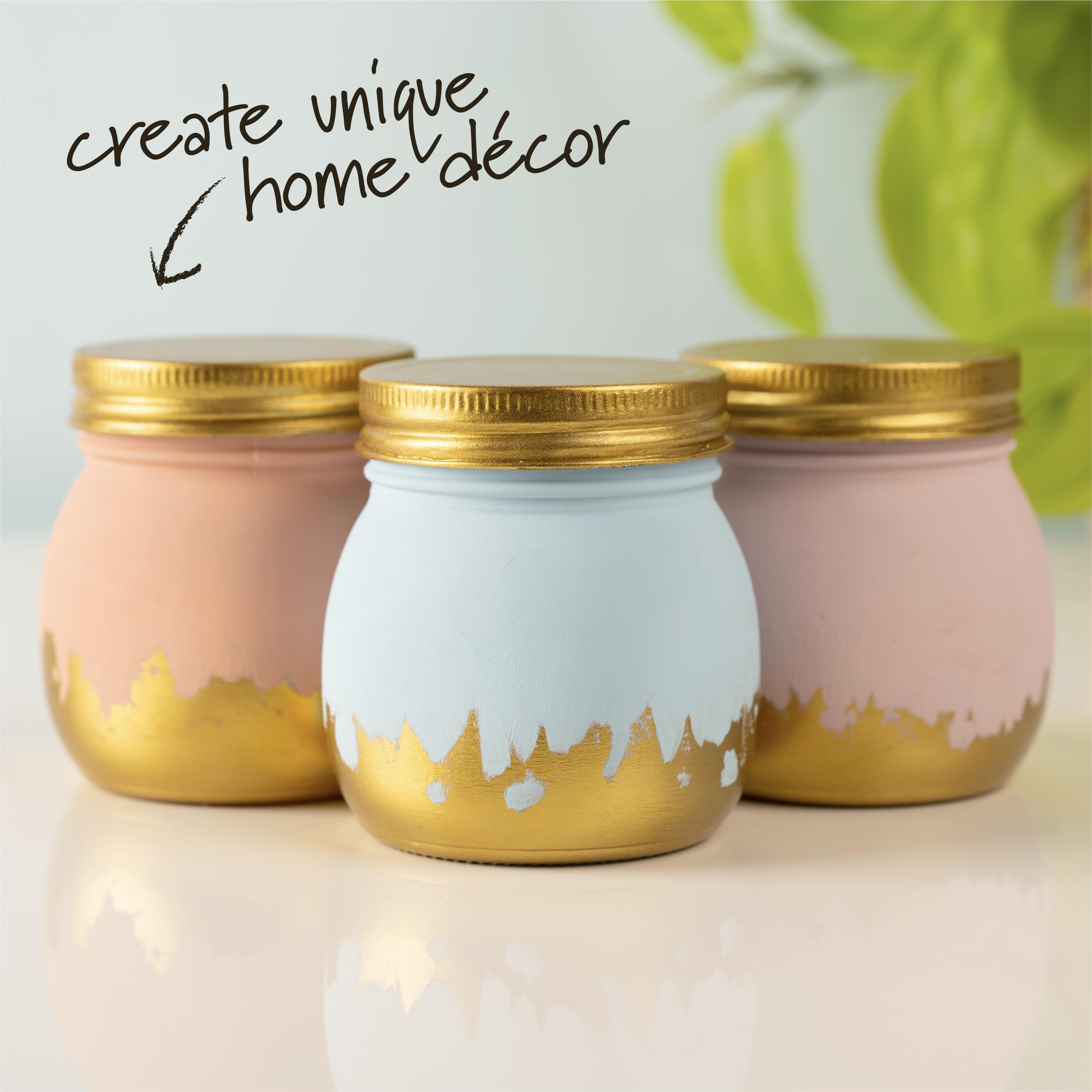 (3 pack) Plaid Surfaces Glass Mason Jar with Lid, 8 oz Customizable Jar for DIY Arts and Crafts