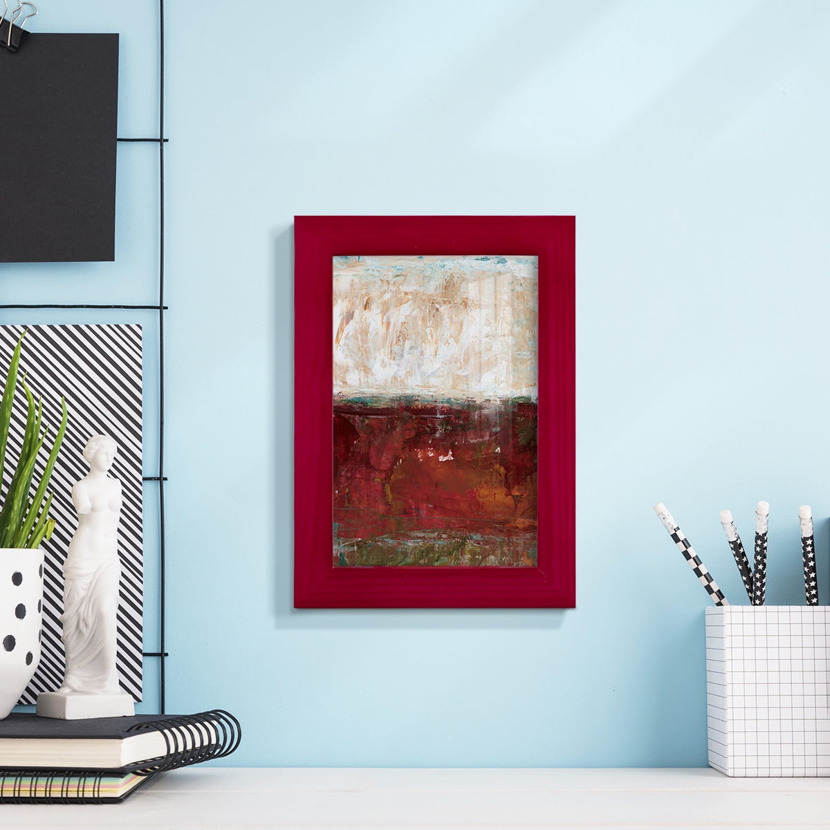 August Horizon II -Framed Print w/glass-Cherry Red