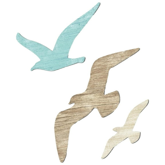 yotijay 3 Pieces Wood Seagull Wall Decor Coastal Theme Art for Balcony Bathroom Dorm