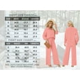 thumbnail image 6 of MINTREUS Lounge Sets for Women Casual Long Sleeve Button Down Shirt and Drawstring Wide Leg Pants Two Piece Outfits with Pockets Pjs, 6 of 7