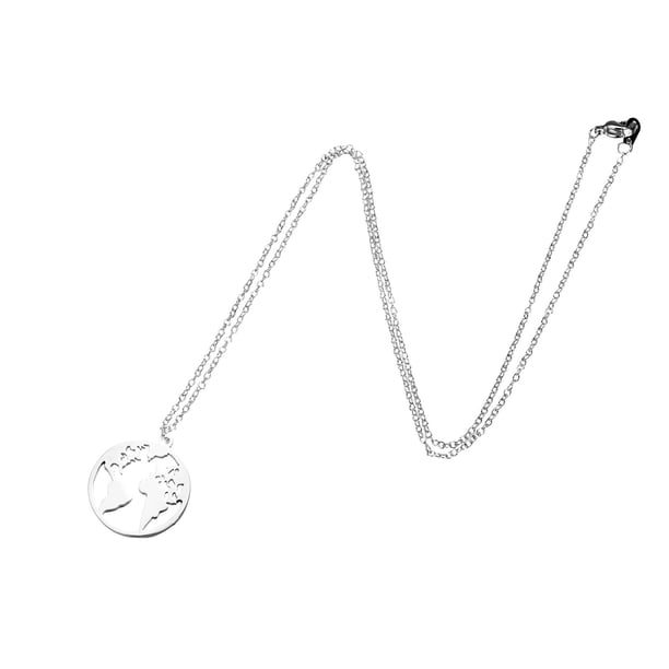 Mapa del Mundo Collar de la Tierra Collar de Viajes Regalos para Mujeres Hombre Diseño Sense Joyería