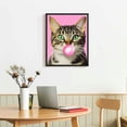 thumbnail image 3 of Nawypu Cat Lover Wall Art - Cute Cat Gifts for Women - Tabby, Gray, Black Cat Decorations - Kitty Bubble Gum Room Decor for Kids Bedroom, Nursery, Living Room, Girls Room - Kitten Cat Gifts Poster, 3 of 4