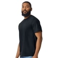 thumbnail image 3 of Gildan Softstyle Men's Midweight T-Shirt, Short Sleeve Classic Fit Cotton Tee, Pitch Black, XL, 3 of 5