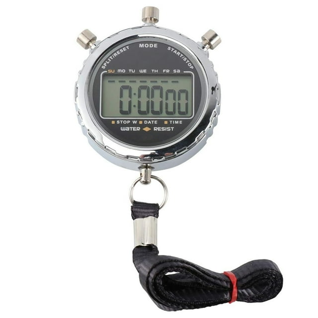 MasteelfCA 1PC Metal Electronic Stopwatch Waterproof Handheld LCD Chronograph Digital Timer