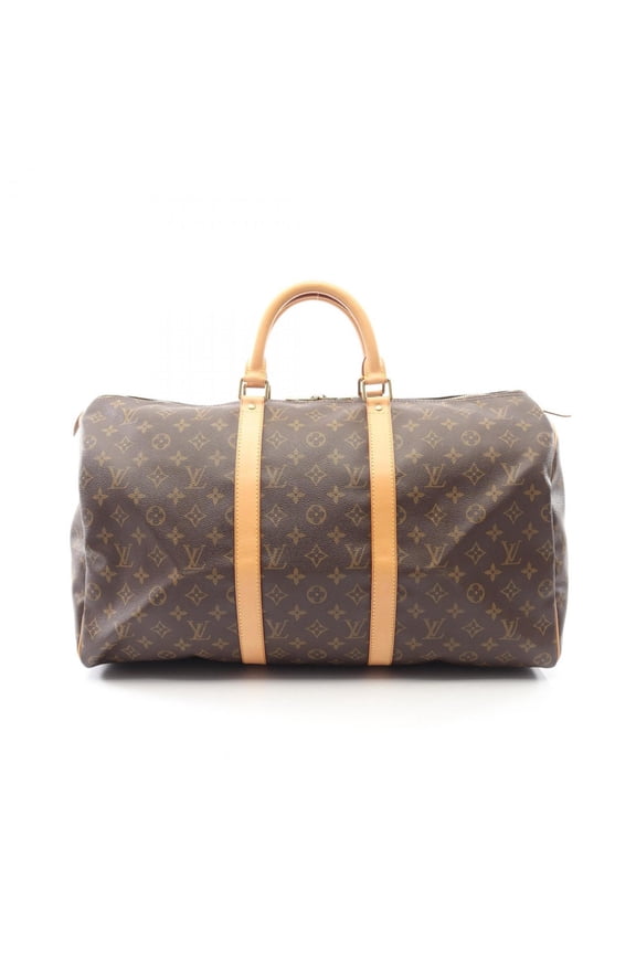 Pre-Owned Louis Vuitton Keepall 50 Boston Bag Handbag, Coated Canvas and Leather, Monogram...