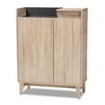 thumbnail image 1 of Baxton Studio Fella Two-Tone Oak Brown and Dark Gray Shoe Cabinet, 1 of 10