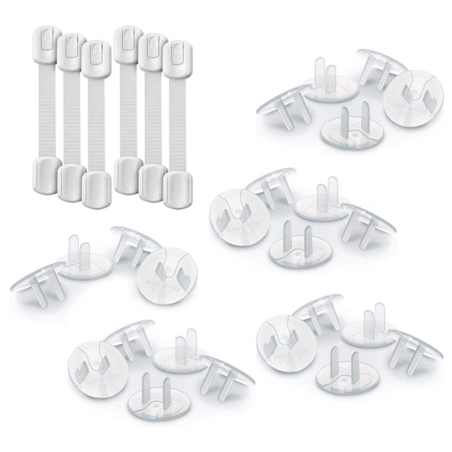 Baby Proof Me 30-Piece Child Safety Kit with Outlet Covers and Adjustable Baby Proof Strap Locks