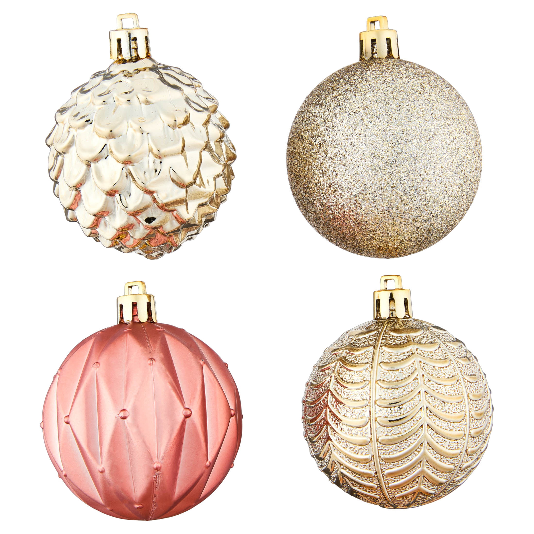 24-Count Blush and Champagne Ball Shatterproof Christmas Ornaments, 2.8", by Holiday Time