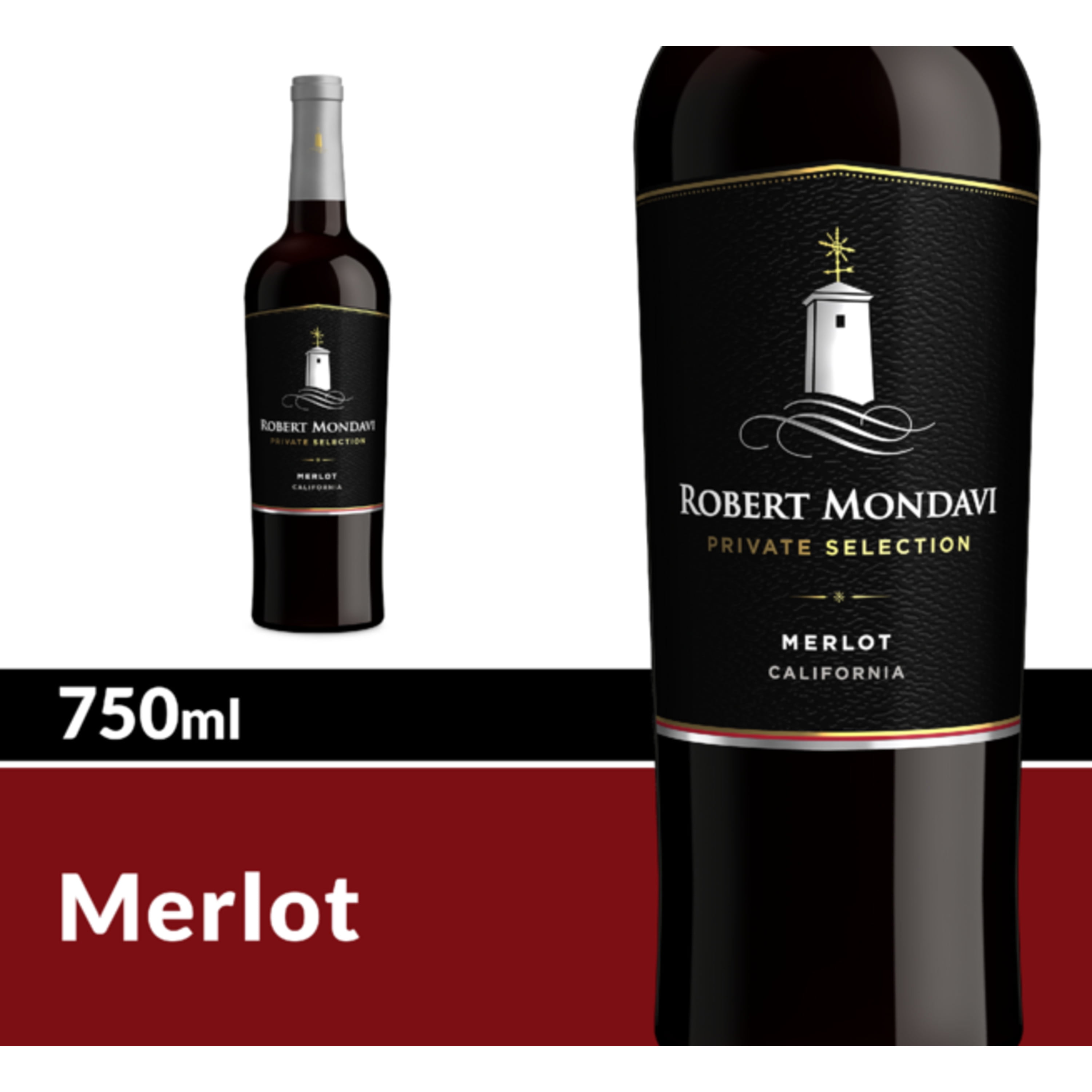 Robert Mondavi Private Selection Merlot Red Wine, 750 mL Bottle