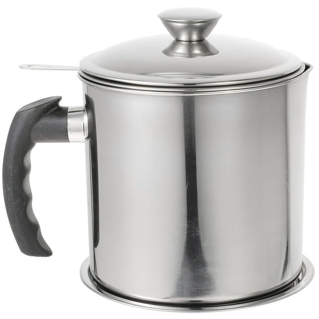 1 Set Passoire à Huile Pot de Graisse Domestique Boîte de Stockage d'Huile en Acier Inoxydable