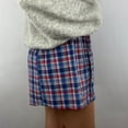 thumbnail image 5 of Women Shorts Summer Cute Soft Plaid Print Buttons Pajama Bottoms Comfy Shorts Basic Loose Sleepwear, 5 of 8