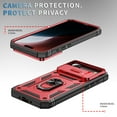 thumbnail image 5 of Dteck Case for iPhone Air (2025), Shockproof Impact Resistant Magnetic for Car Holder with Slide Lens Protective Ring Stand Holder Hybrid Hard Rugged Cover, E, 5 of 9