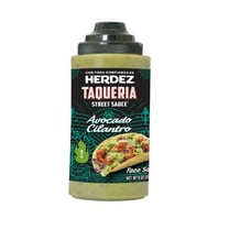 HERDEZ TAQUERIA STREET SAUCE Avocado Cilantro Mild Taco Sauce, Shelf Stable, 9 oz Plastic Bottle