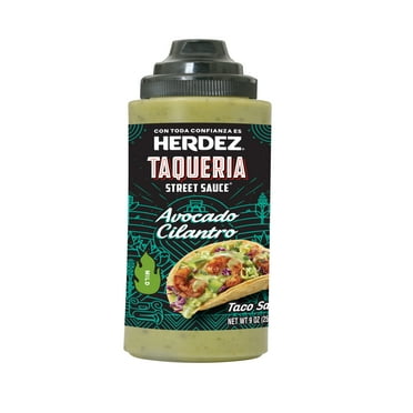 HERDEZ TAQUERIA STREET SAUCE Avocado Cilantro Mild Taco Sauce, Shelf Stable, 9 oz Plastic Bottle