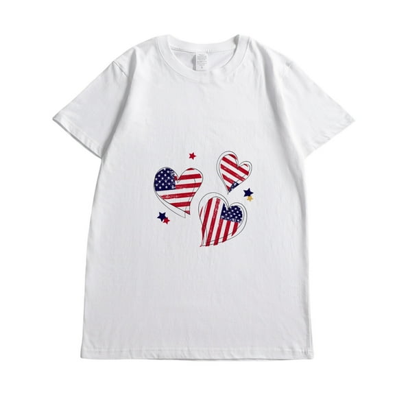 Cotton Crew Neck Short Summer Shirts For Women Loose Short Sleeve Regular