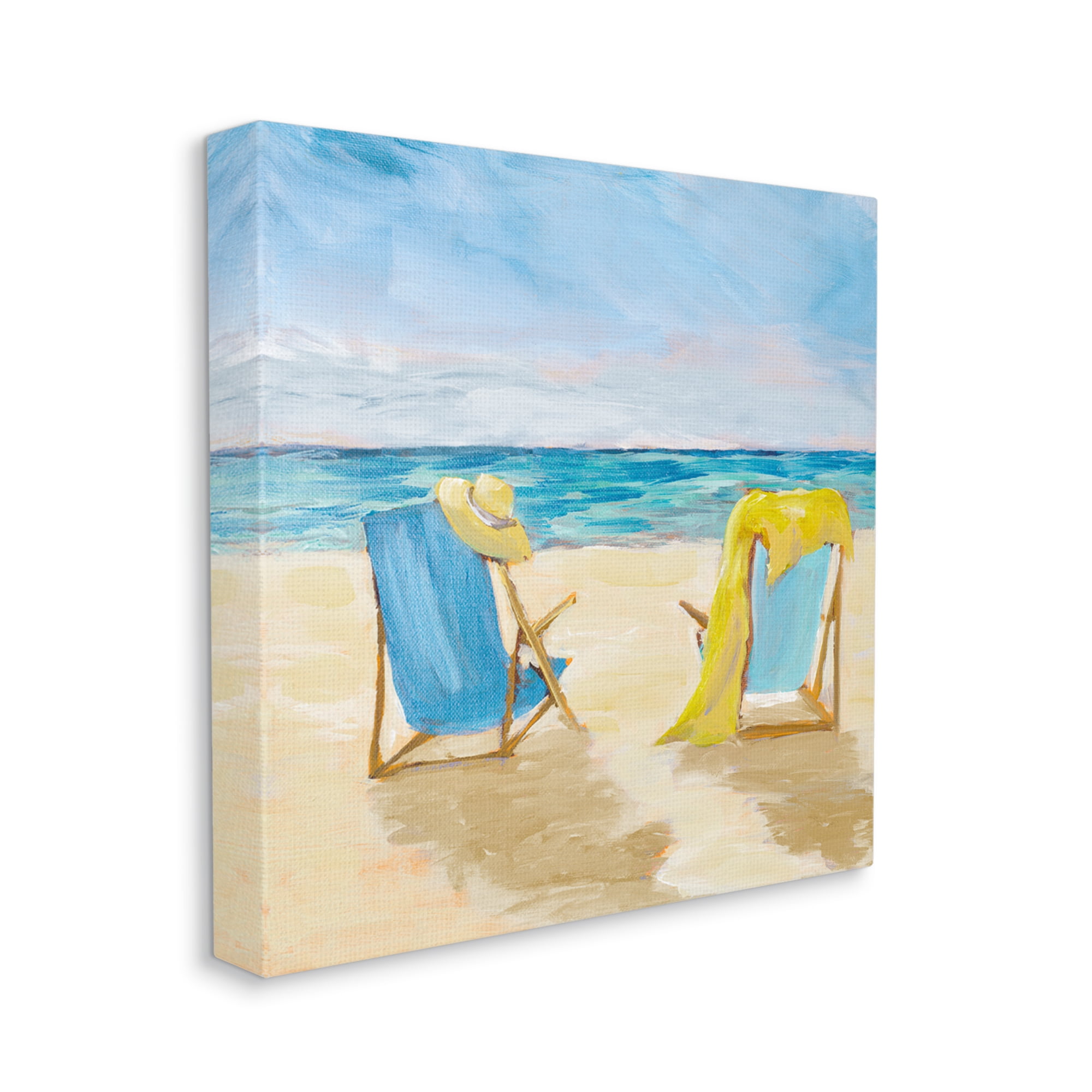 Stupell Industries Afternoon Beach Date Painting Nature Painting Gallery Wrapped Canvas Print Wall Art, 24 x 24