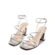 thumbnail image 5 of Sandalia DREAM PAIRS con Tacón Cuadrado Plateado de 8 cm y Tiras, 5 of 7