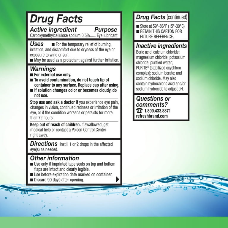 Refresh Tears Lubricant Eye Drops Artificial Tears, 30 ml, 2 Bottles  HSA/FSA Eligible