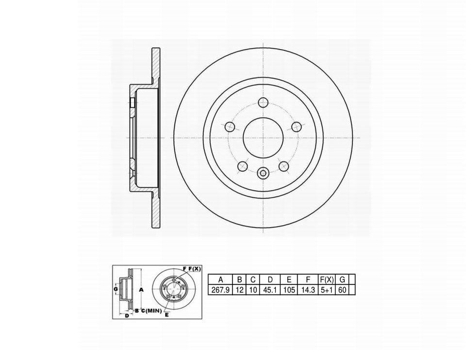 Winstop Brake Rotor, Rear WS239598, Chevrolet Cruze 2015-2010