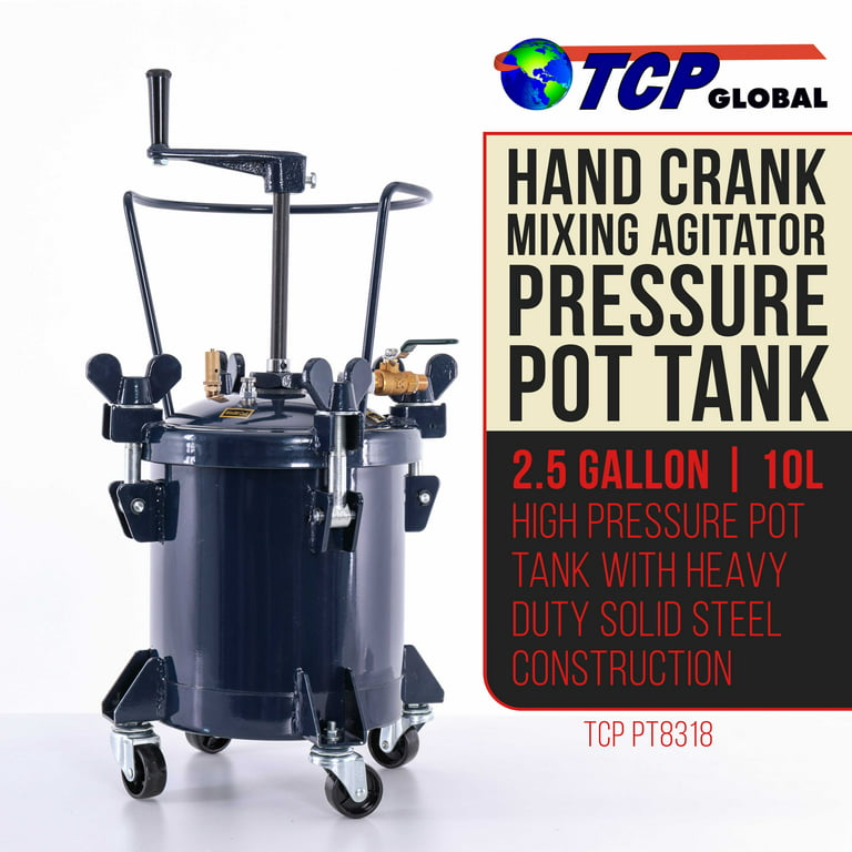 TCP Global 5 Gallon (20 Liters) Pressure Pot Tank for Resin Casting - Heavy  Duty Powder Coated Pot with Air Tight Clamp On Lid, Caster Wheels