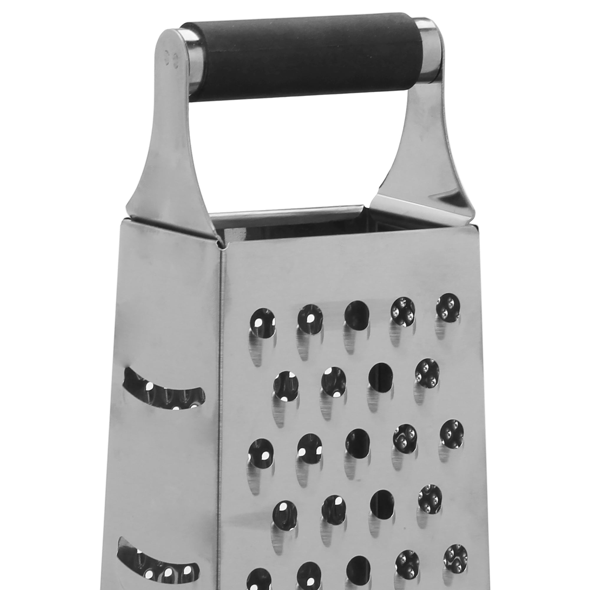 KitchenCraft KCGRATERNS Non Stick Cheese Grater, 4 Sided, Stainless Steel,  Black, 22.5 x 17.5 x 10 cm