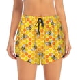 thumbnail image 4 of Lsque Honeycombs Printed Women's Running Shorts with Liner Pockets,Elastic Quick Dry Workout Athletic Gym Yoga Shorts,Womens High Waist Shorts-, 4 of 9