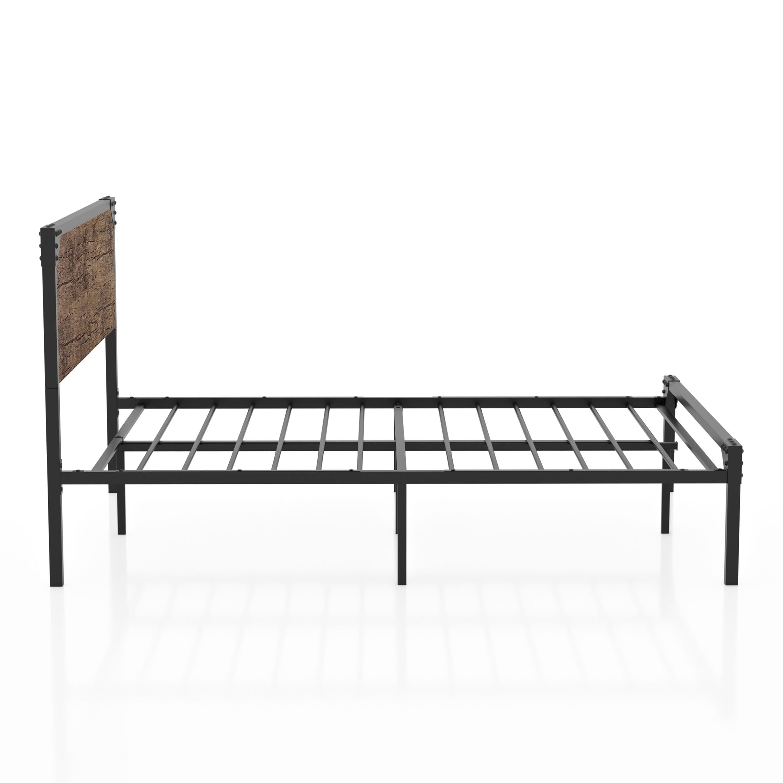 Furniture of America Fahr Industrial Steel Platform Bed, Full, Dark Brown