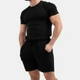 thumbnail image 3 of Ensemble d'Été 2 Pcs pour Hommes Chemises à Manches Courtes et Shorts de Plage, 3 of 3