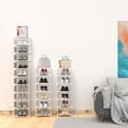 thumbnail image 5 of 10 Tier Vertical Shoe Rack - White Narrow Shoe Rack for Closet & Entryway, Space Saving Tall Shoe Organizer for Small Spaces, Sturdy Skinny Shoe Tower Stand for Boots & Heels, 5 of 7