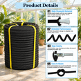 Black Rigging Rope 3/4inch x 200feet Black Double Braided Polyester Arborist Rigging Rope ...