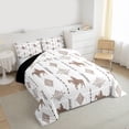 thumbnail image 3 of Feelyou Western Cowgirl Cowboy Twin Comforter Sets, Vintage Boho Damask Bedding Set, 2pcs, 3 of 8