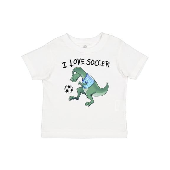 Inktastic I Love Soccer-Dinosaur in Blue Boys or Girls Baby T-Shirt