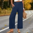 thumbnail image 2 of TaTaai Women's Summer Straight Leg Pants, Loose Fit High Waist Trousers with Pockets, Soft Ruffles and Pleats Design, Perfect for Casual, Beach and Seasonal Wear Gift, 2 of 7