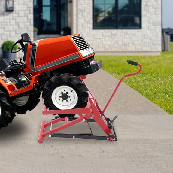 Q235 Carbon Steel 114.8cm Hydraulic Mower Jack Load 350 Pounds Lift 25.4 Inch Service Tool