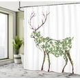 thumbnail image 4 of Ambesonne Antlers Shower Curtain, Garden Deer Celebration, 69"Wx84"L, Green Brown White, 4 of 4