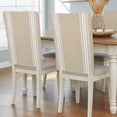 thumbnail image 2 of Farmhouse Khaki Chair Back Covers Set of 1, White Stripe Stretch Dining Chair Back Slipcovers Removable Seat Cover for Kitchen Restaurant Hotel Cafe, 2 of 9