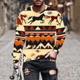thumbnail image 1 of Blusas y camisas de manga larga con cuello redondo para hombre, blusa informal de moda con estampado de cuello redondo y manga larga, blusa estampada para hombre, blusa de poliéster, 1 of 5