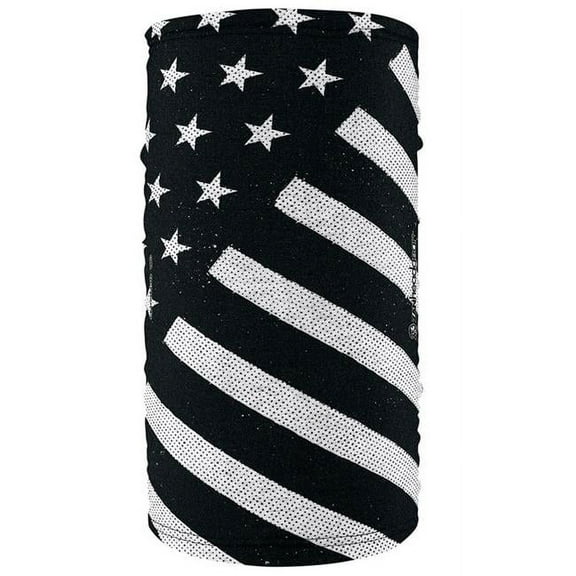 Zan Headgear Fleece Lined Motley Neck Tube Black & White Flag
